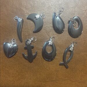 Silver Tone Pendant Set
